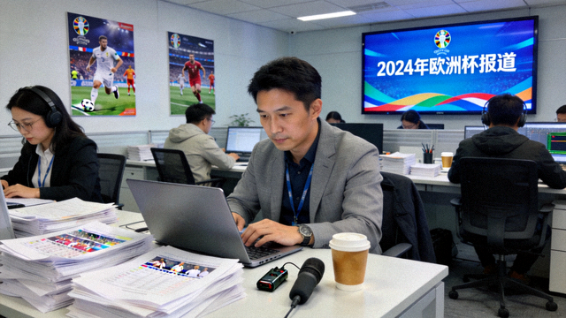 体育新闻编辑部内记者整理赛事报道素材